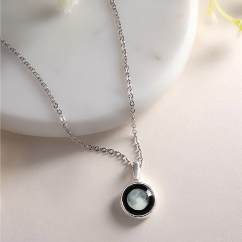 Moon Glow Elegance Necklace in Stainless Steel